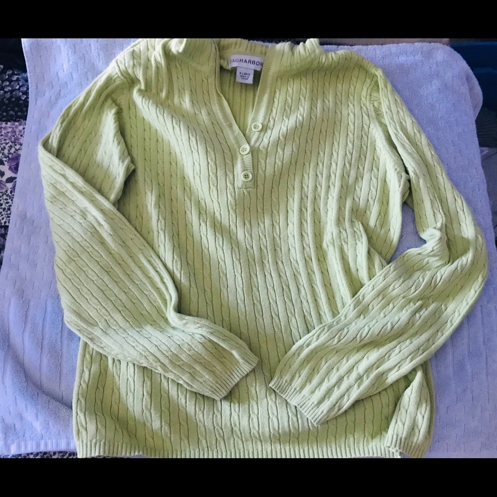 Sag harbor green hooded sweater size XL